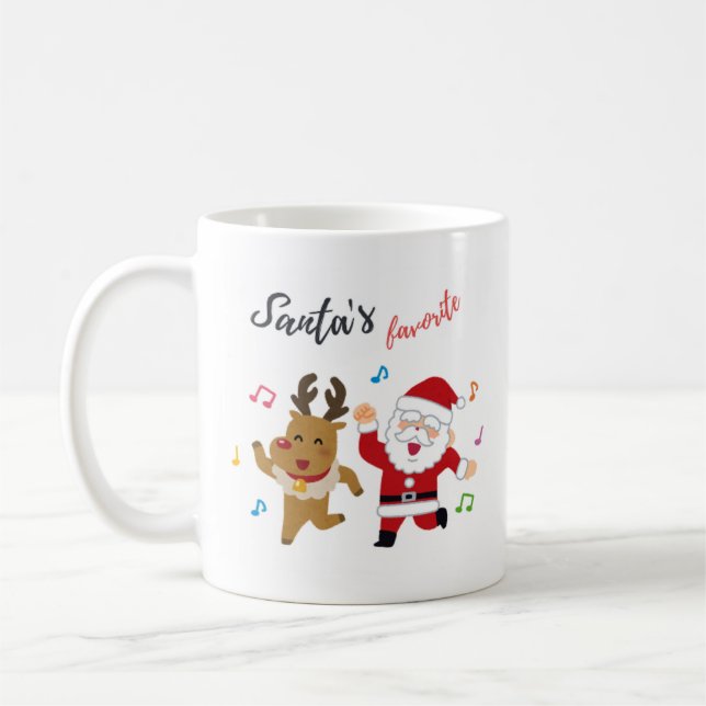 Caneca De Café Mug com Papai Noel - Perfeito para Bebidas Quentes (Esquerda)