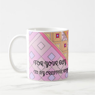 CANECA DE CAFÉ MUG COM PINK ART OF FLOWER TO NAMORADO