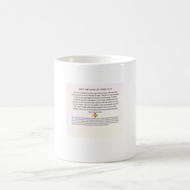 Caneca De Café Mug com poema Filho de Deus no Sol (Centro)