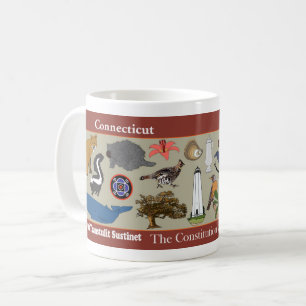 Caneca De Café Mug Comemorativo do Estado de Connecticut