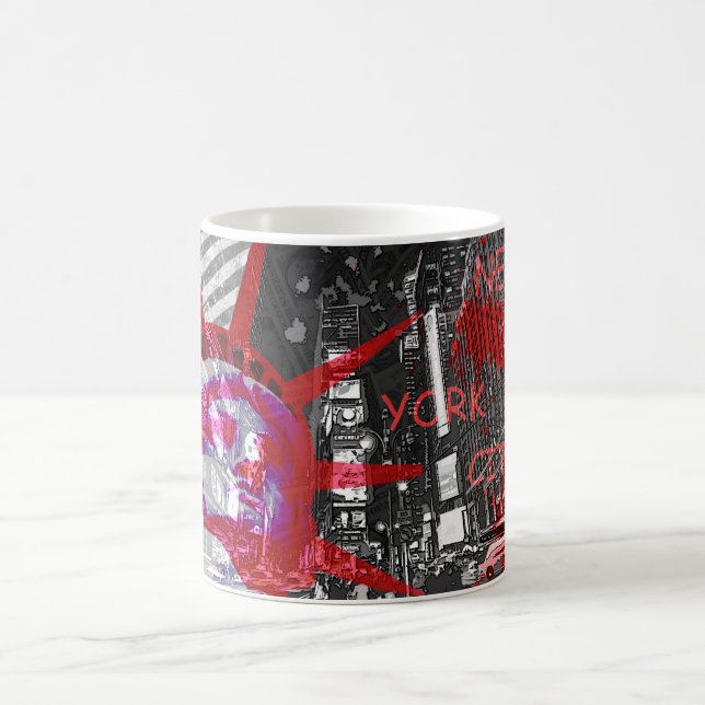 Caneca De Café mug compacta gastou Nova Iorque estátua liberdade (Centro)