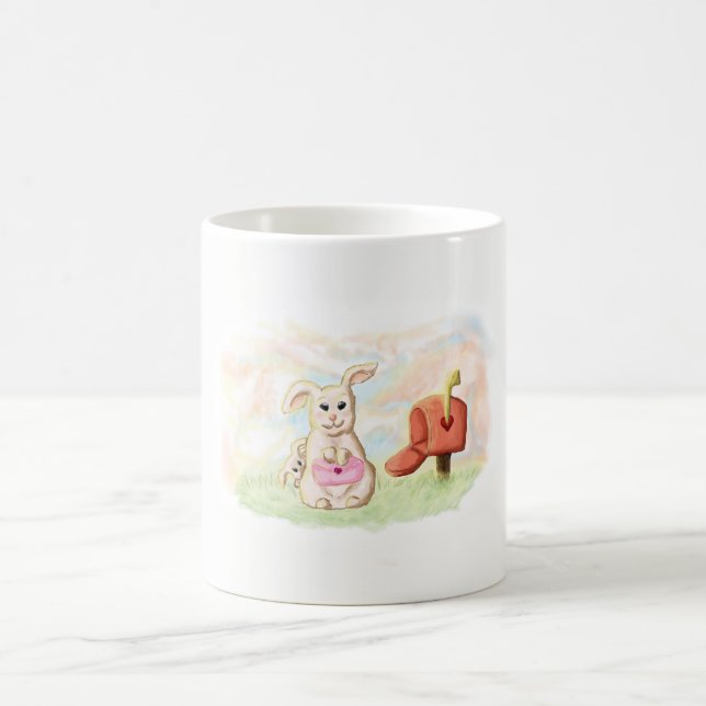 Caneca De Café Mug conejito tierno amor san valentin (Centro)