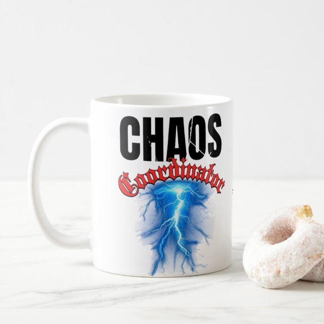 Caneca De Café Mug Coordenador do Caos |Engraçado Professora Mãe  (Com Donut)