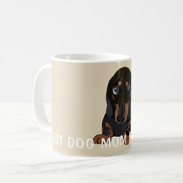 Caneca De Café Mug Dachsund Puppy Dormindo (Frente Esquerda)