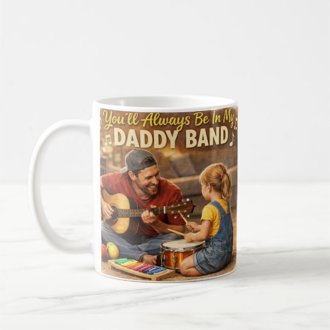 Caneca De Café Mug Daddy Band Adorable Greeting Card (Esquerda)