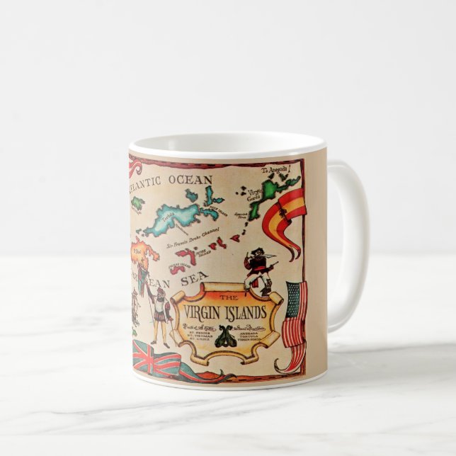 Caneca De Café Mug das Ilhas Virgens (Frente Esquerda)