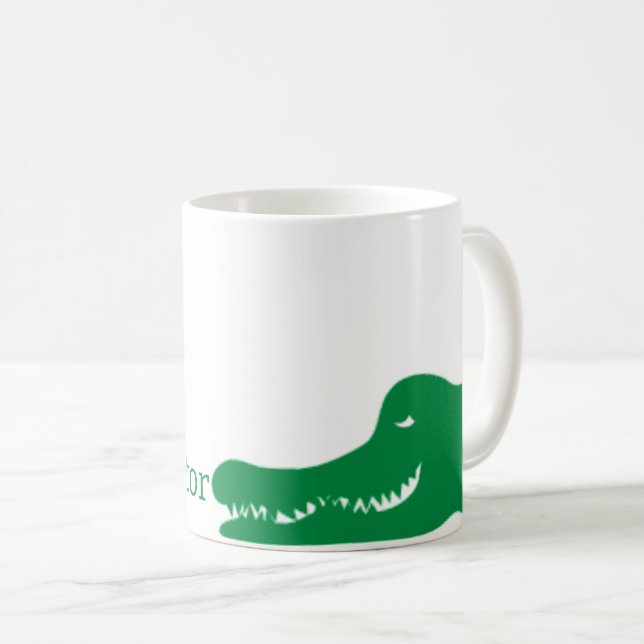 Caneca De Café Mug de Alligador Verde (Frente Esquerda)
