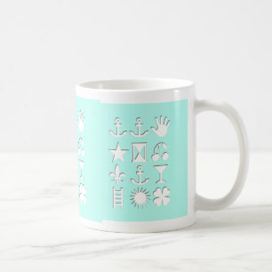 Caneca De Café Mug de Amizade de Mensagem Codificada Azul