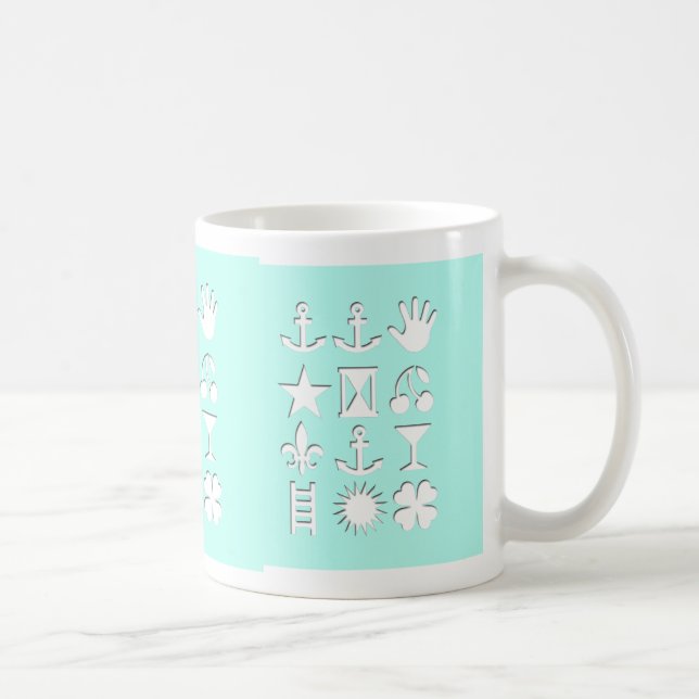 Caneca De Café Mug de Amizade de Mensagem Codificada Azul (Direita)