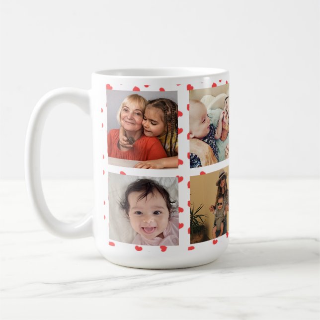 Caneca De Café Mug de Amor da Família Collage Personalizada N.º 3 (Esquerda)
