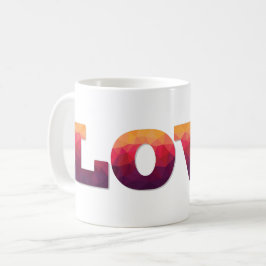 Caneca De Café Mug de Amor Poligonal Moderno