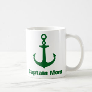 Caneca De Café Mug de Âncora Verde da Floresta Náutica Personaliz