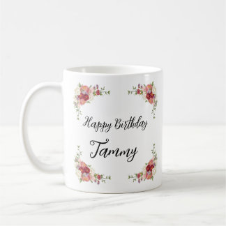 Caneca De Café Mug de aniversário personalizado - Nome personaliz