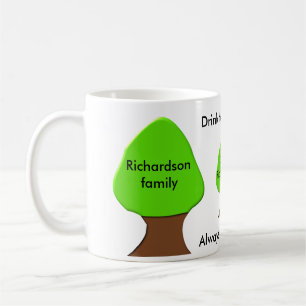 Caneca De Café Mug de árvore personalizável da família