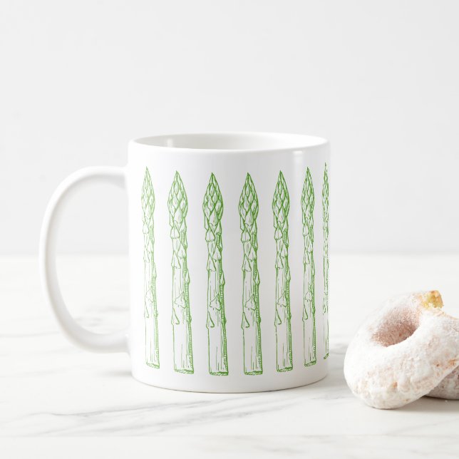 Caneca De Café Mug de Asparagus Verde (Com Donut)