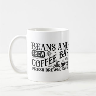 Caneca De Café Mug de Bar de café "Beans and Breve"
