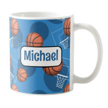 Mug de basquete azul personalizado