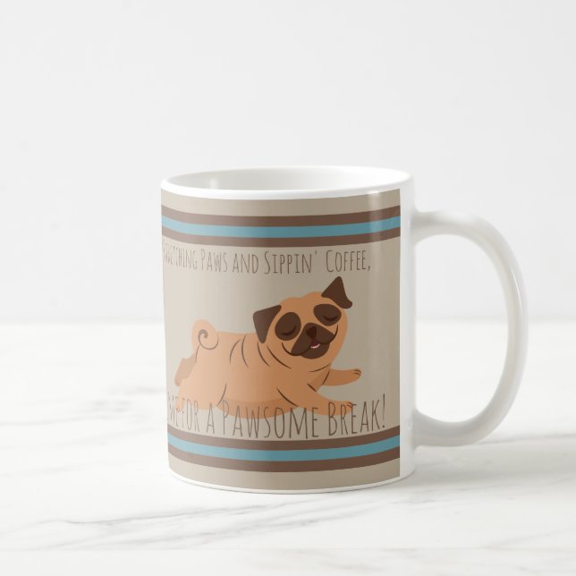 Caneca De Café Mug De Café Adorável Com Pug (Direita)