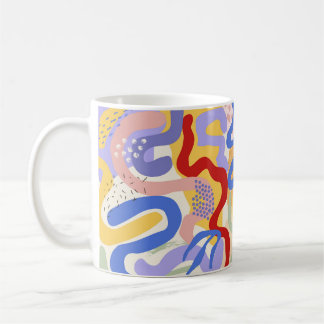 Caneca De Café Mug de Café Artístico - Vermelho, Azul e Amarelo