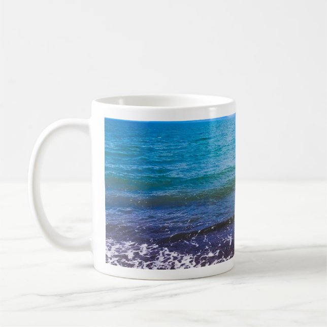 Caneca De Café Mug de Café Azul Vibrante (Esquerda)