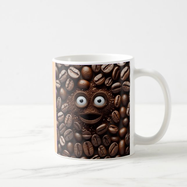 Caneca De Café Mug De Café "Bean Assustado" - Para Amantes De Caf (Direita)