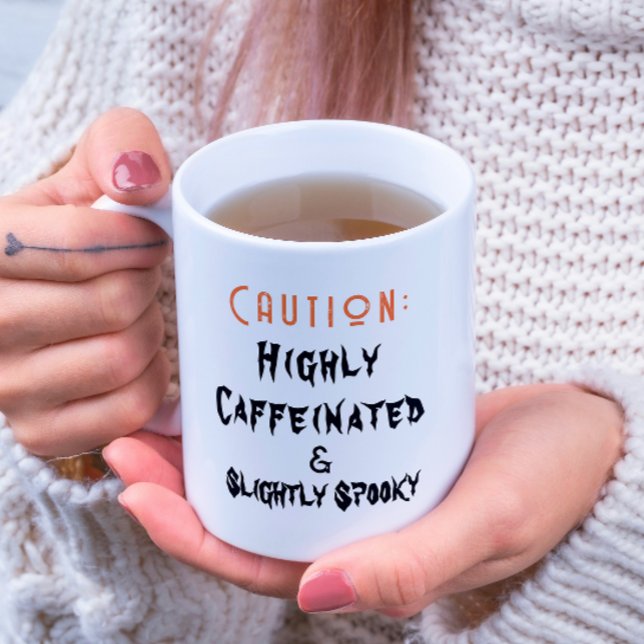 Caneca De Café Mug De Café Branco De Halloween Um Pouco Estranho (Criador carregado)