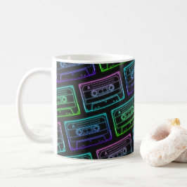Caneca De Café Mug De Café Com Padrão De Cassete Neon Multicolor