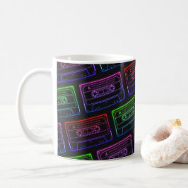 Caneca De Café Mug De Café Com Padrão De Cassete Neon Multicolor