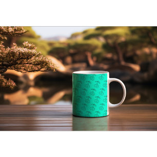 Caneca De Café Mug de café com padrão de cereja divertida e vibra
