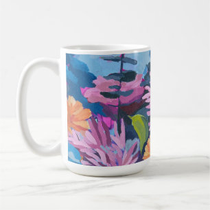 Caneca De Café Mug de café com pintura floral vibrante