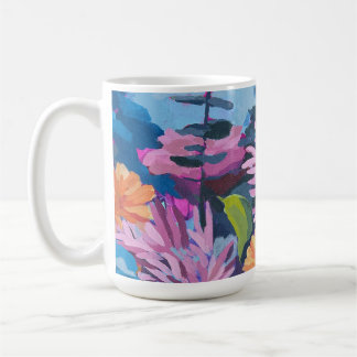 Caneca De Café Mug de café com pintura floral vibrante