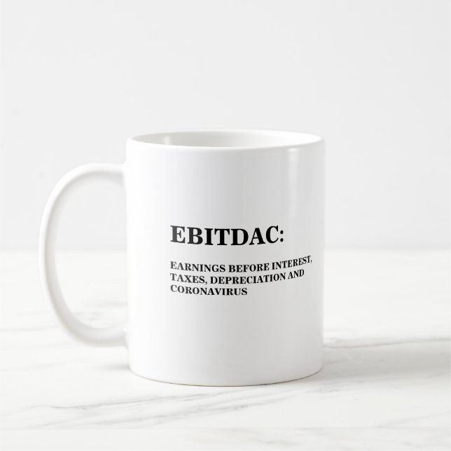 CANECA DE CAFÉ MUG DE CAFÉ DA CONTABILIDADE FINANCEIRA DO EBITDAC (Esquerda)
