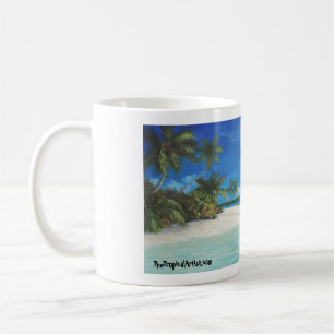 Caneca De Café Mug de café de praia da Ilha do Caribe Tropical