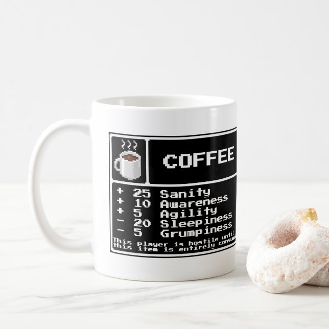 Caneca De Café Mug de café do item RPG (Com Donut)