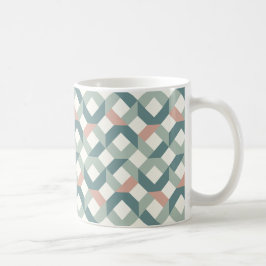Caneca De Café Mug de Café Geométrico Moderno - Teal e Coral