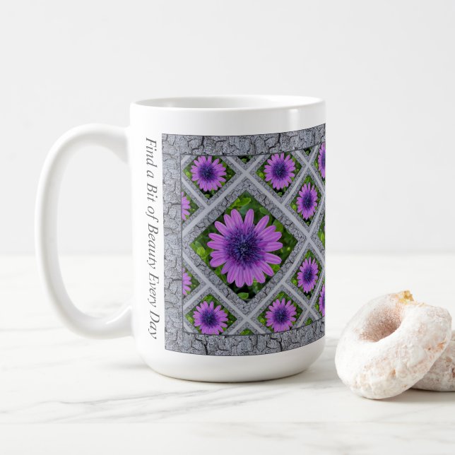 Caneca De Café Mug de café inspiracional com margaridas africanas (Com Donut)