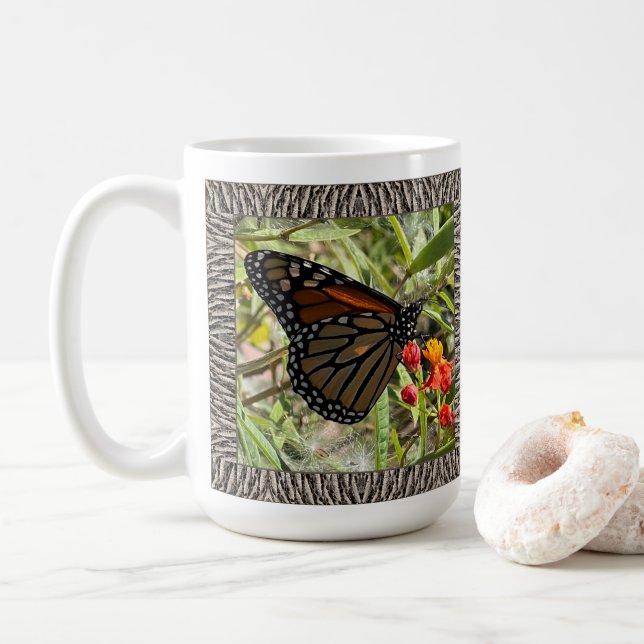 Caneca De Café Mug de café inspiracional com monarca em Milkweed (Com Donut)