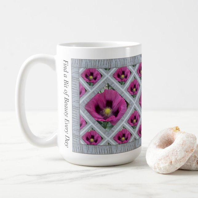 Caneca De Café Mug de café inspirado com pipocas magenta (Com Donut)