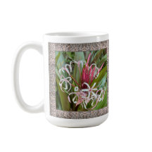 Mug de café inspirador com moscas-de-aranha rosa