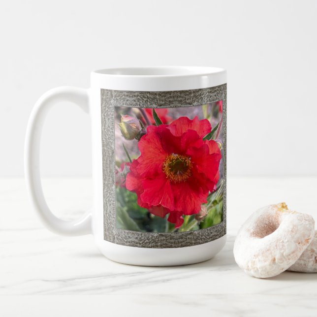 Caneca De Café Mug de café Inspiron com Rosas vermelhas (Com Donut)