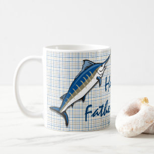 Caneca De Café Mug de café - Marlin azul na Xadrez