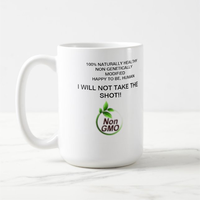 Caneca De Café Mug de café não-OGM, sã e feliz (Esquerda)