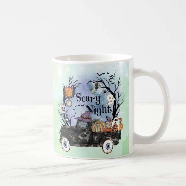 Caneca De Café Mug de café noturno assustador do Halloween (Direita)