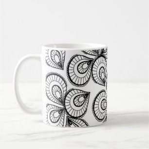 Caneca De Café Mug de café - Padrão Design preto e branco