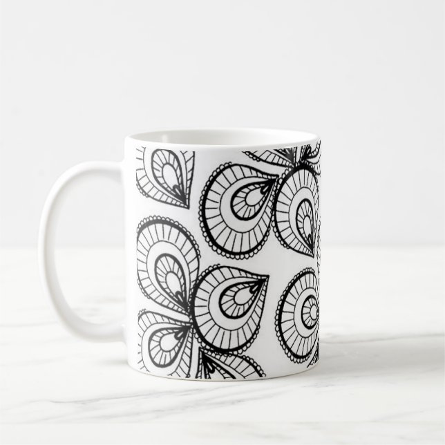 Caneca De Café Mug de café - Padrão Design preto e branco (Esquerda)