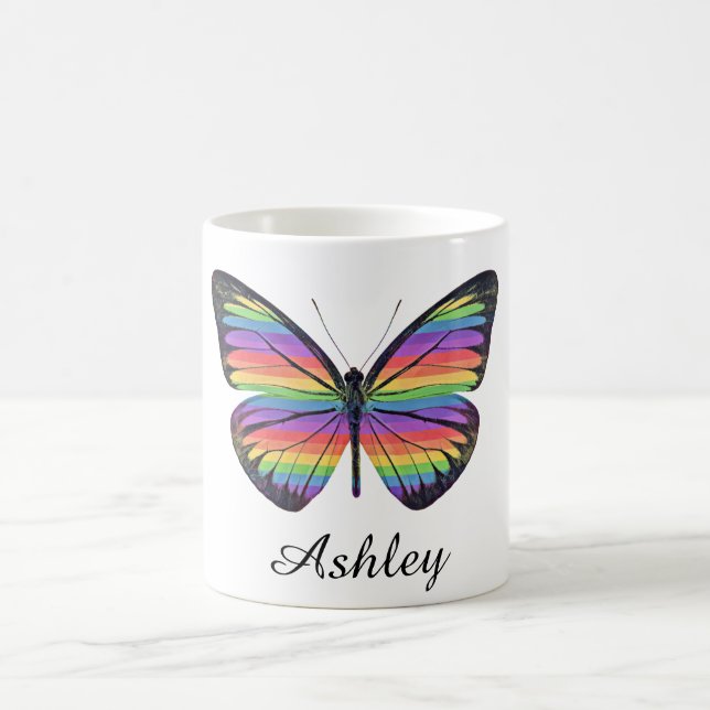 Caneca De Café Mug de café personalizado com borboleta (Centro)