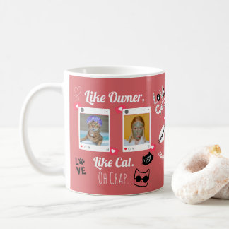 Caneca De Café Mug de café personalizado com foto de gato | Pet M