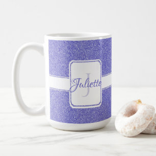 Caneca De Café Mug De Café Personalizado Com Glitter Roxo