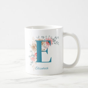 Caneca De Café Mug de Café Personalizado com Nome e Alfabeto E