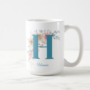 Caneca De Café Mug de Café Personalizado com Nome e Alfabeto H
